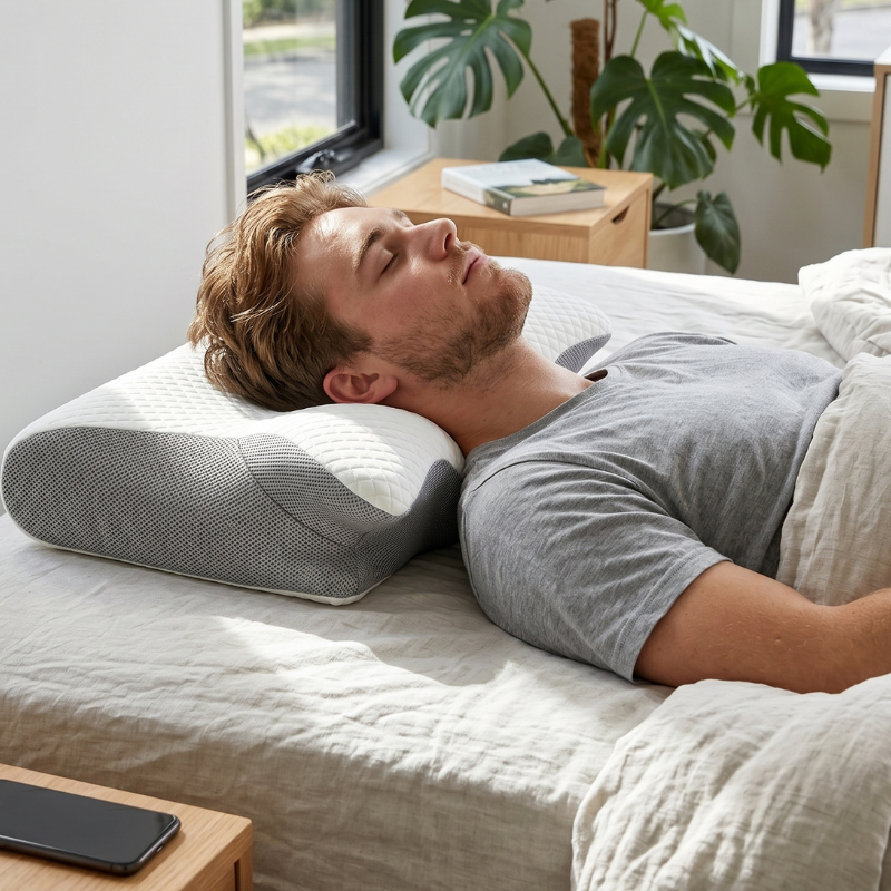RestoraLux™ NeckCloud Memory Foam Pillow